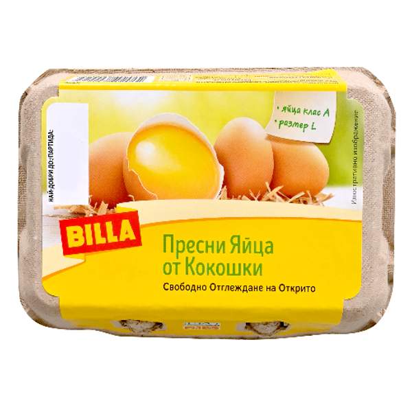 BILLA Яйца L свободно отглеждане 6 БР